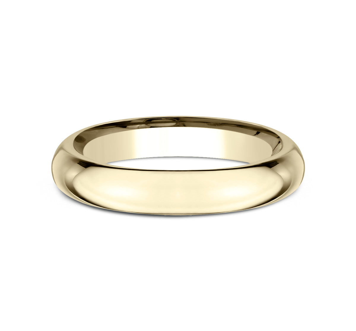 High Dome Comfort Fit 3mm 14K Yellow Benchmark men's wedding band