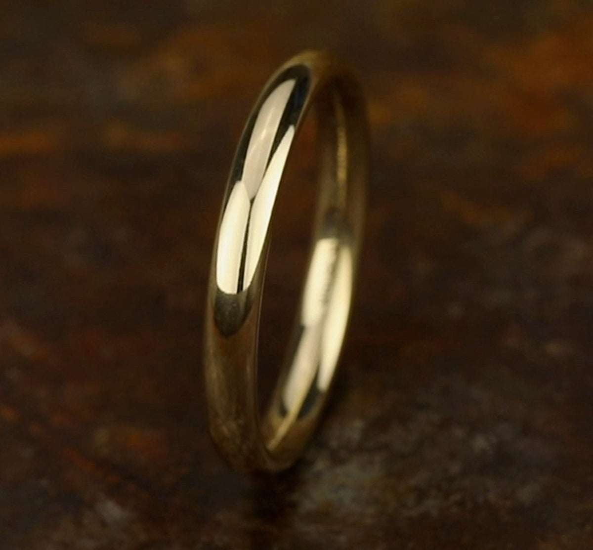 High Dome Comfort Fit 3mm 14K Yellow Benchmark men's wedding band