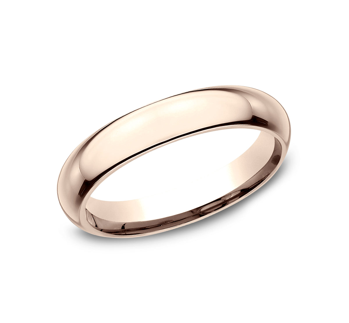 High Dome Comfort Fit 4mm 14K Rose Benchmark men's wedding band