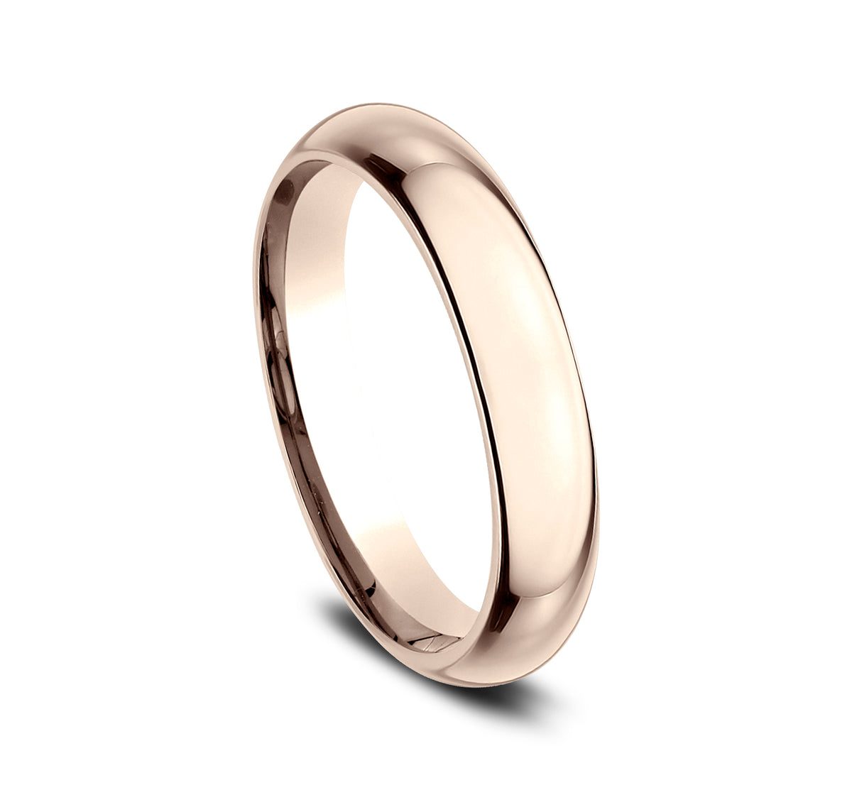 High Dome Comfort Fit 4mm 14K Rose Benchmark men's wedding band