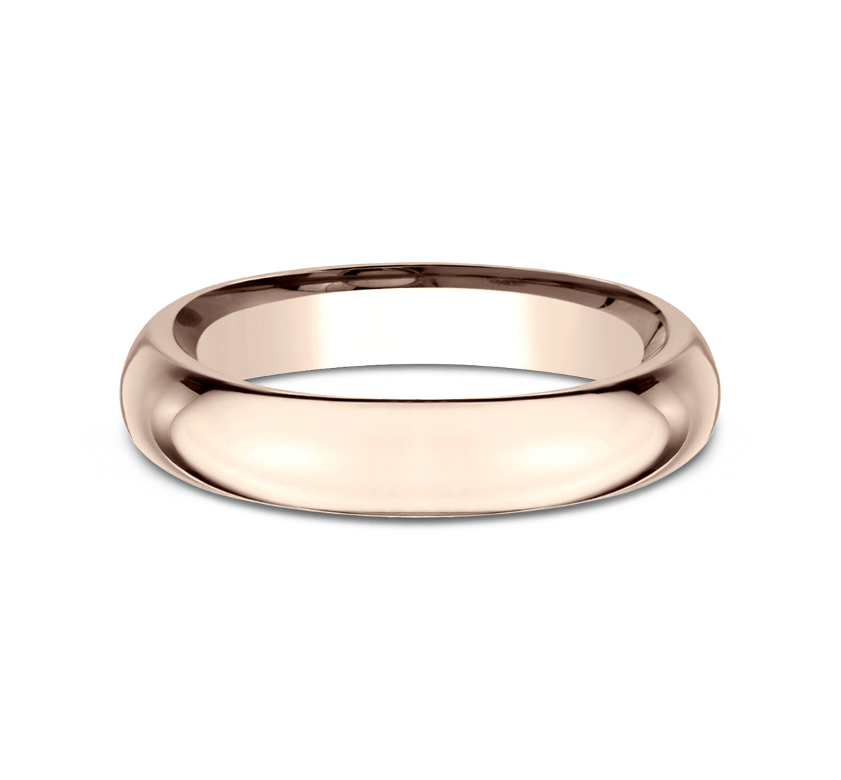 High Dome Comfort Fit 4mm 14K Rose Benchmark men's wedding band