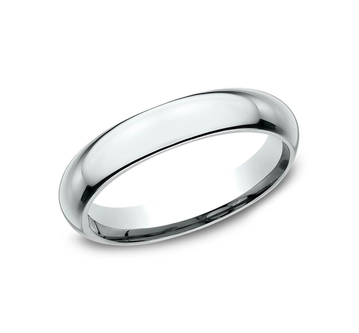 High Dome Comfort Fit 4mm 14K White Benchmark men's wedding band