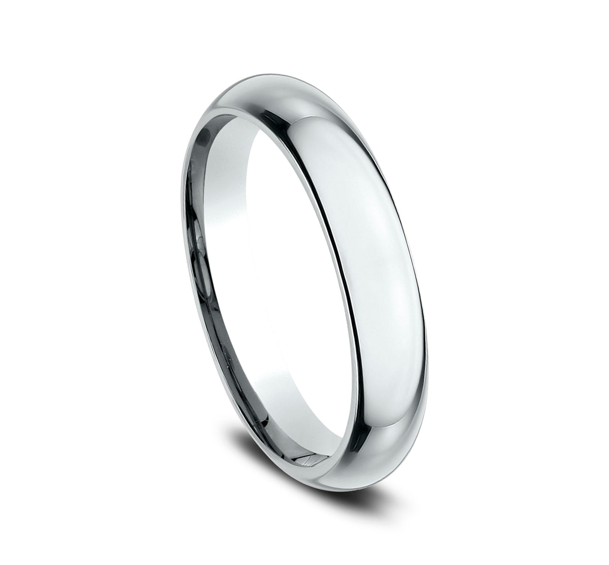 High Dome Comfort Fit 4mm 14K White Benchmark men's wedding band