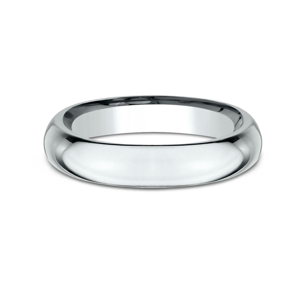 High Dome Comfort Fit 4mm 14K White Benchmark men's wedding band
