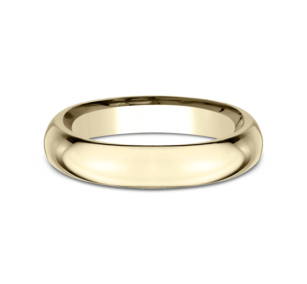 High Dome Comfort Fit 4mm 14K Yellow Benchmark men's wedding band