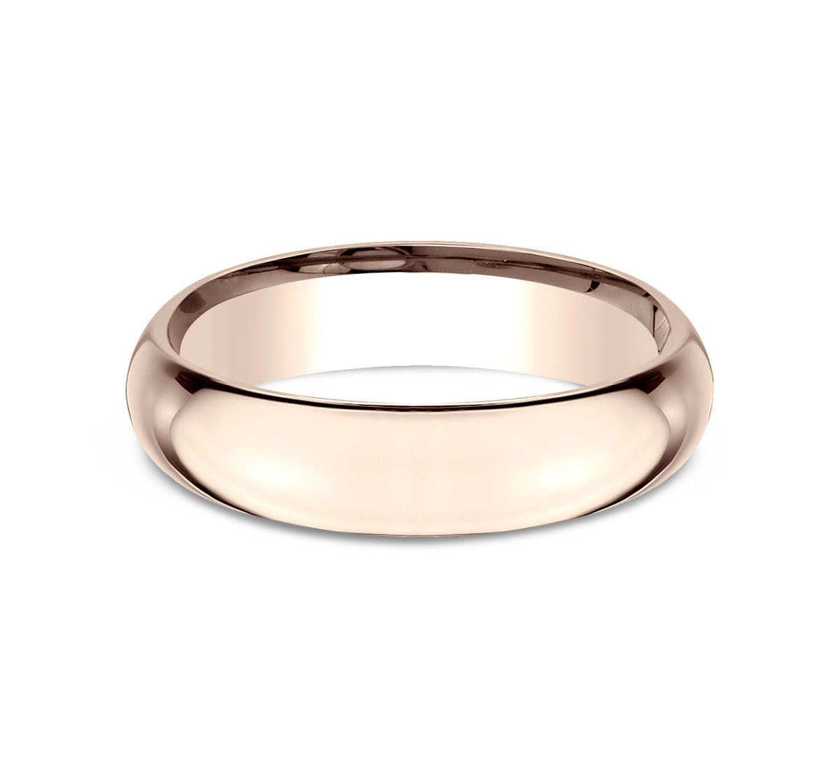 High Dome Comfort Fit 5mm 14K Rose Benchmark men's wedding band