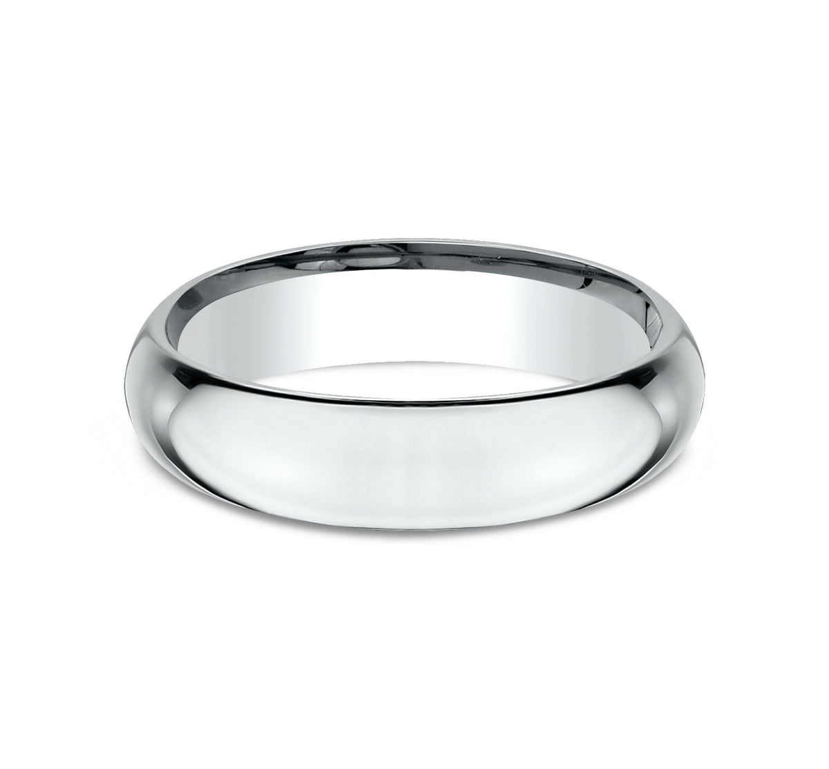 High Dome Comfort Fit 5mm 14K White Benchmark men's wedding band