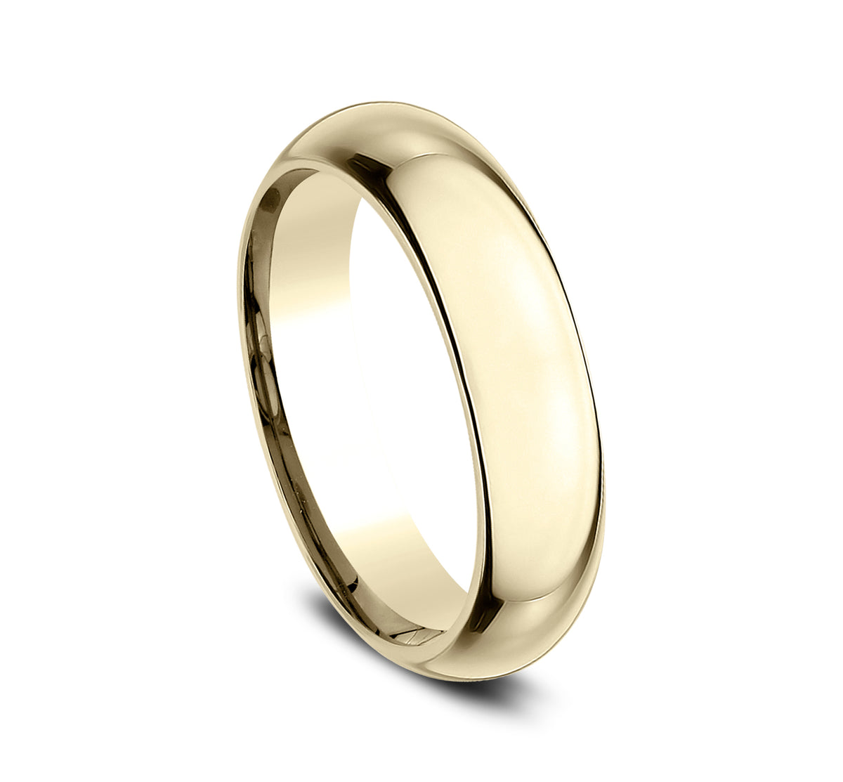 High Dome Comfort Fit 5mm 14K Yellow Benchmark men's wedding band