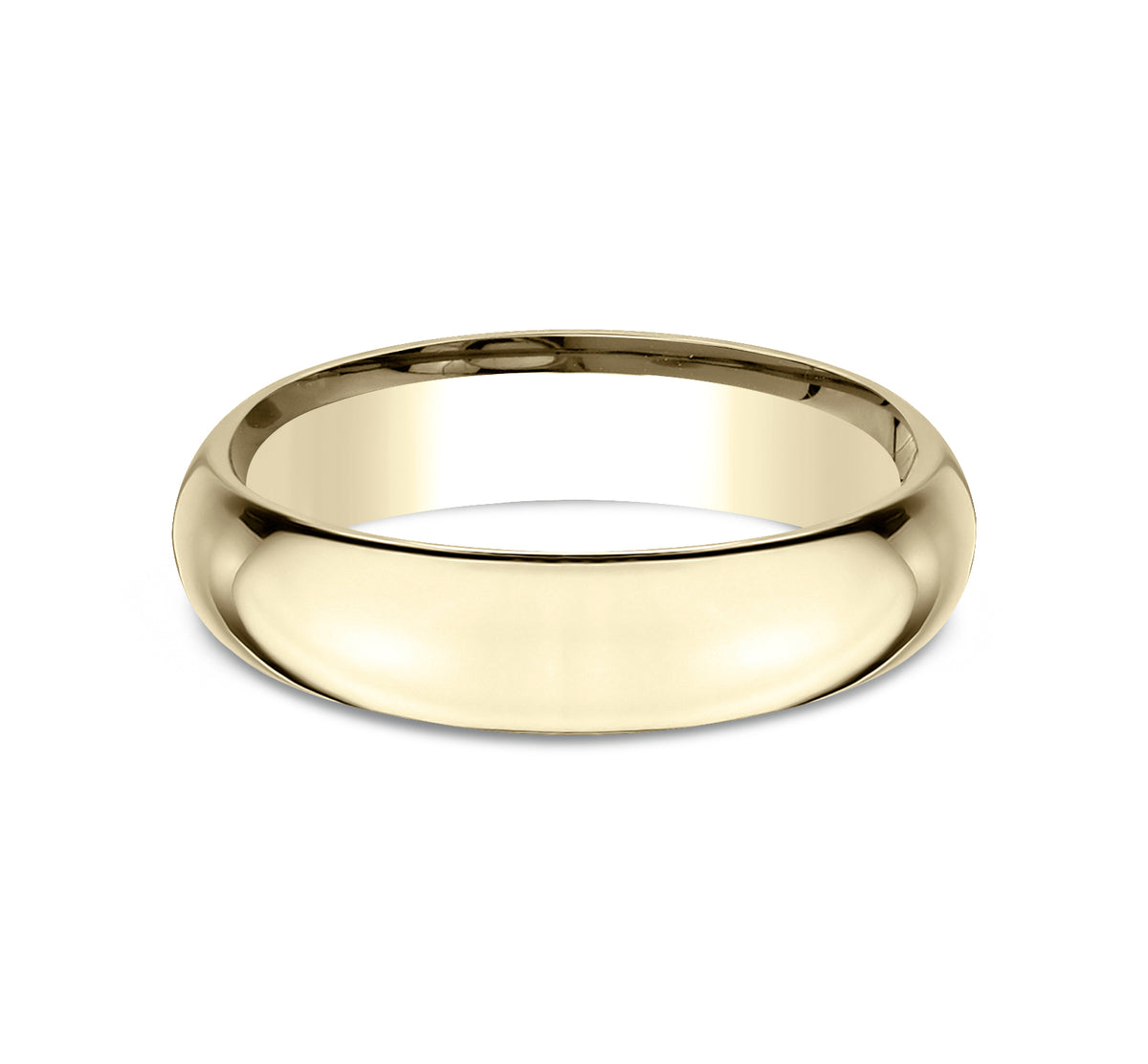High Dome Comfort Fit 5mm 14K Yellow Benchmark men's wedding band