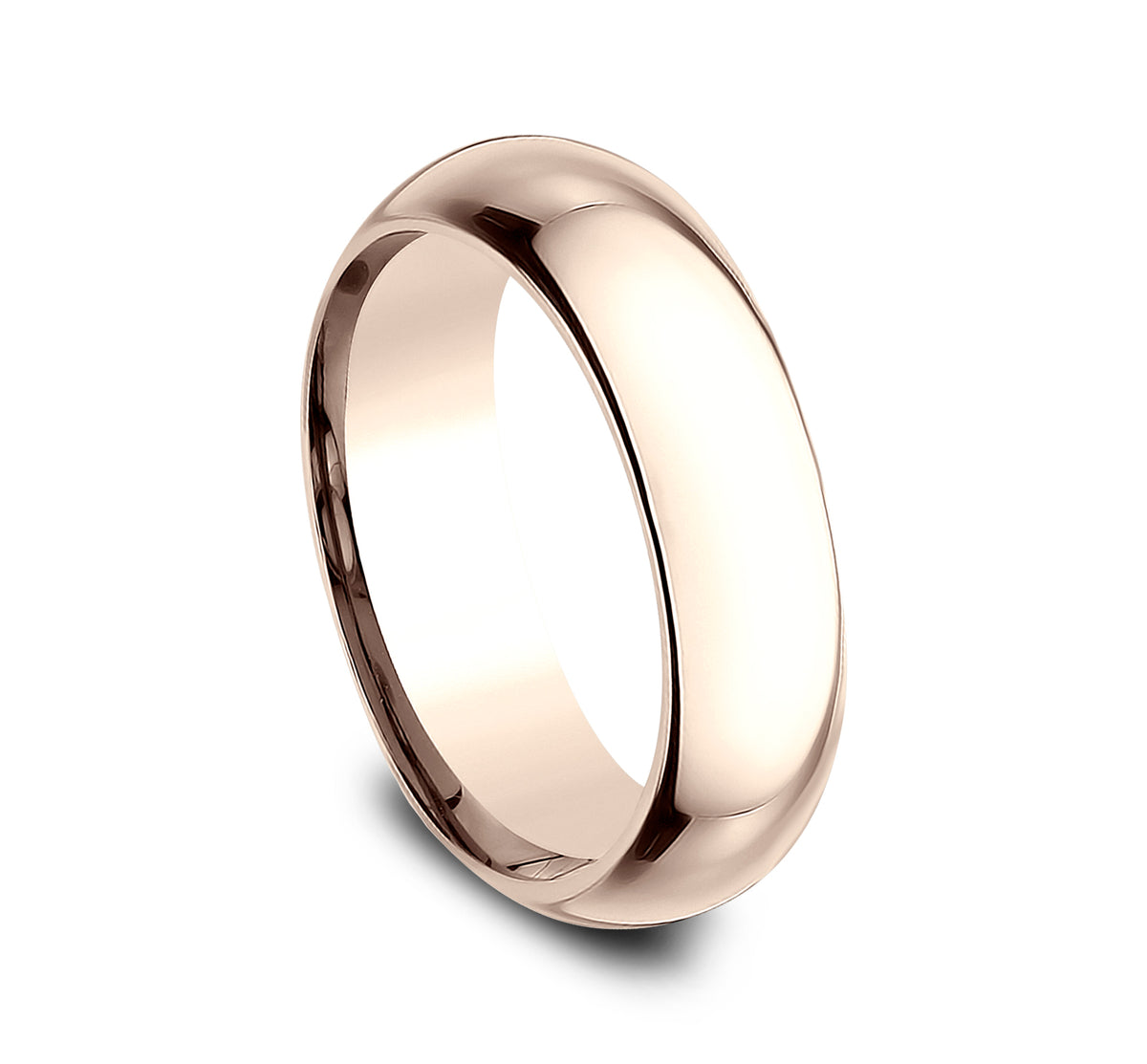 High Dome Comfort Fit 6mm 14K Rose Benchmark men's wedding band