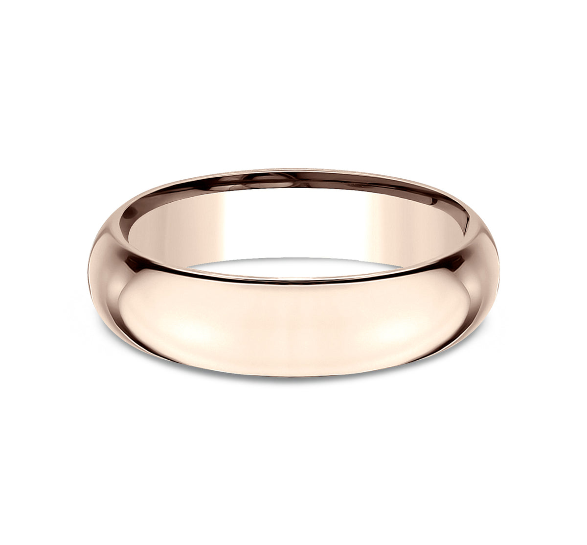 High Dome Comfort Fit 6mm 14K Rose Benchmark men's wedding band