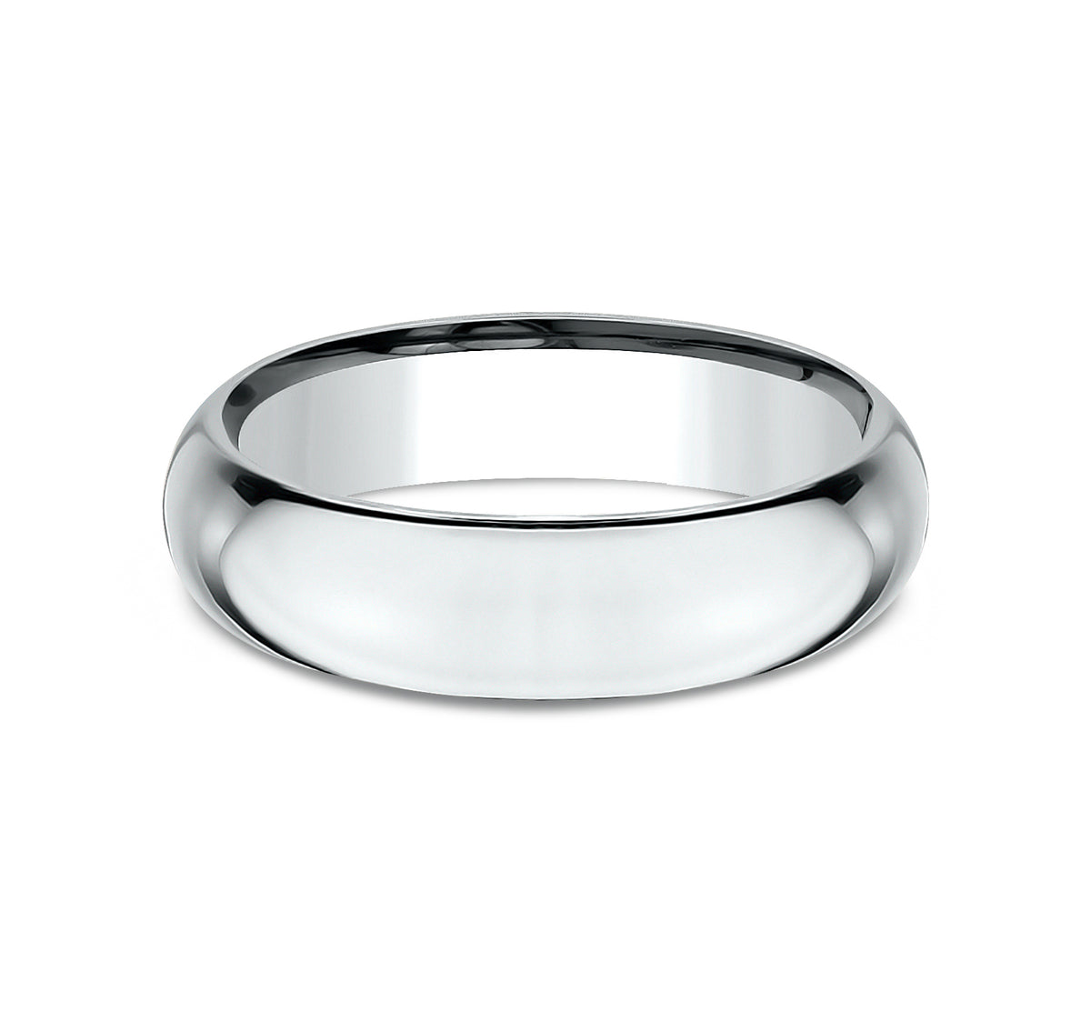 High Dome Comfort Fit 6mm 14K White Benchmark men's wedding band