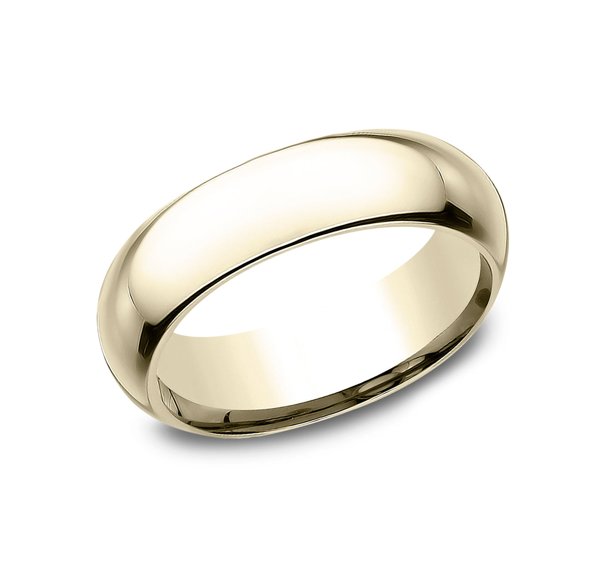High Dome Comfort Fit 6mm 14K Yellow Benchmark men's wedding band