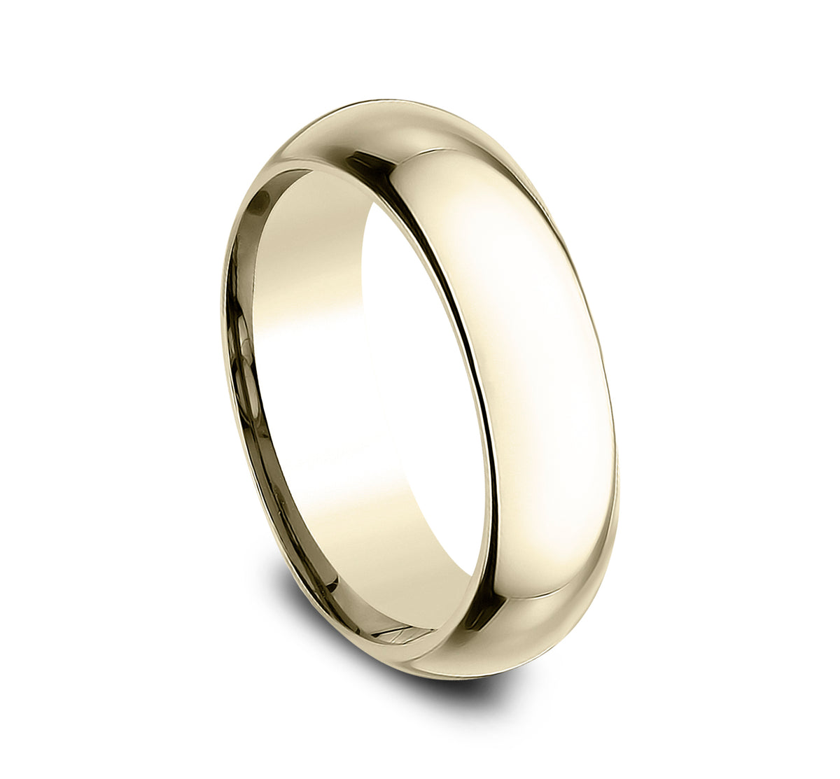 High Dome Comfort Fit 6mm 14K Yellow Benchmark men's wedding band