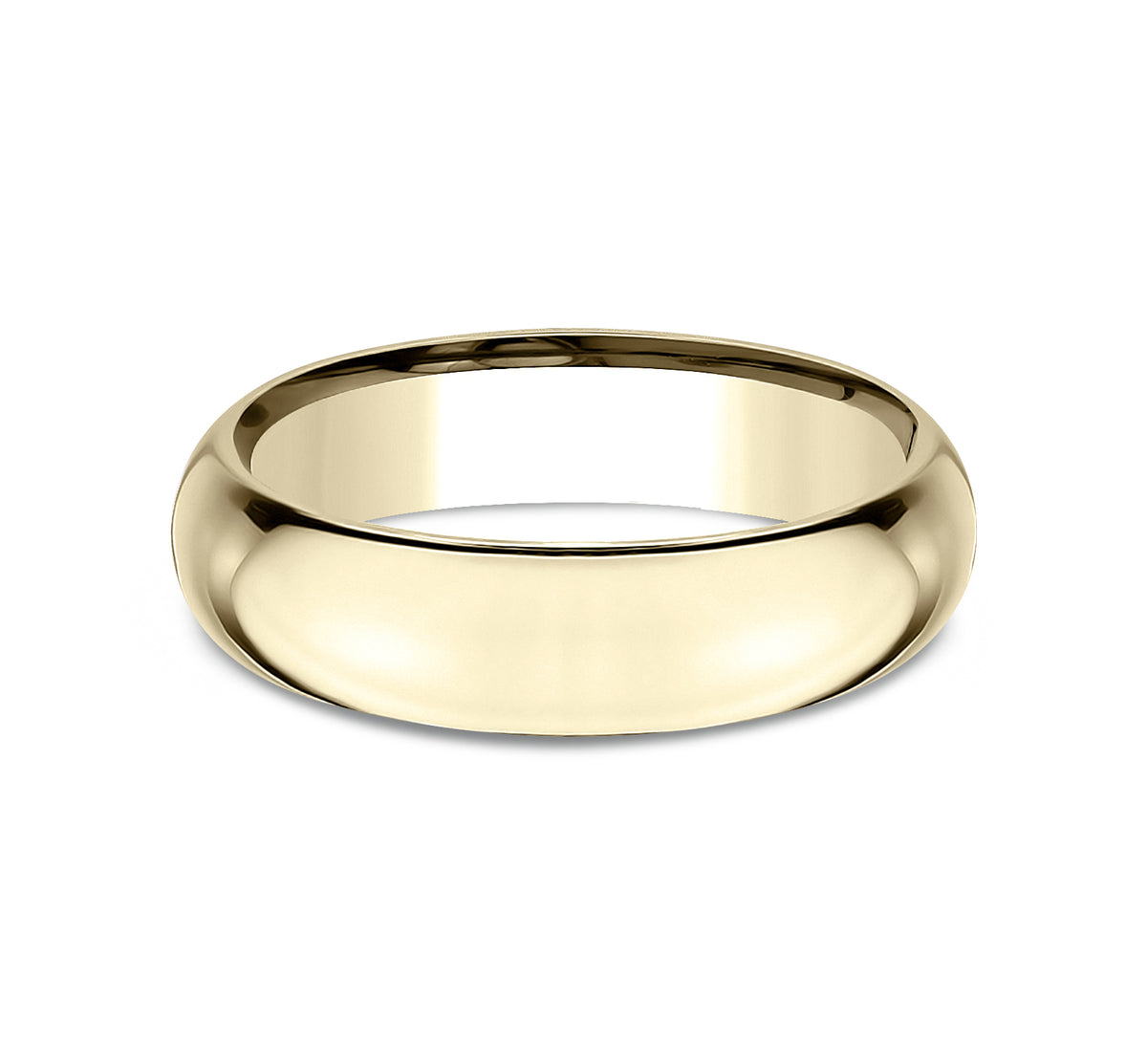 High Dome Comfort Fit 6mm 14K Yellow Benchmark men's wedding band