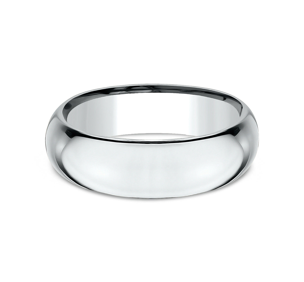 High Dome Comfort Fit 7mm 14K White Benchmark men's wedding band