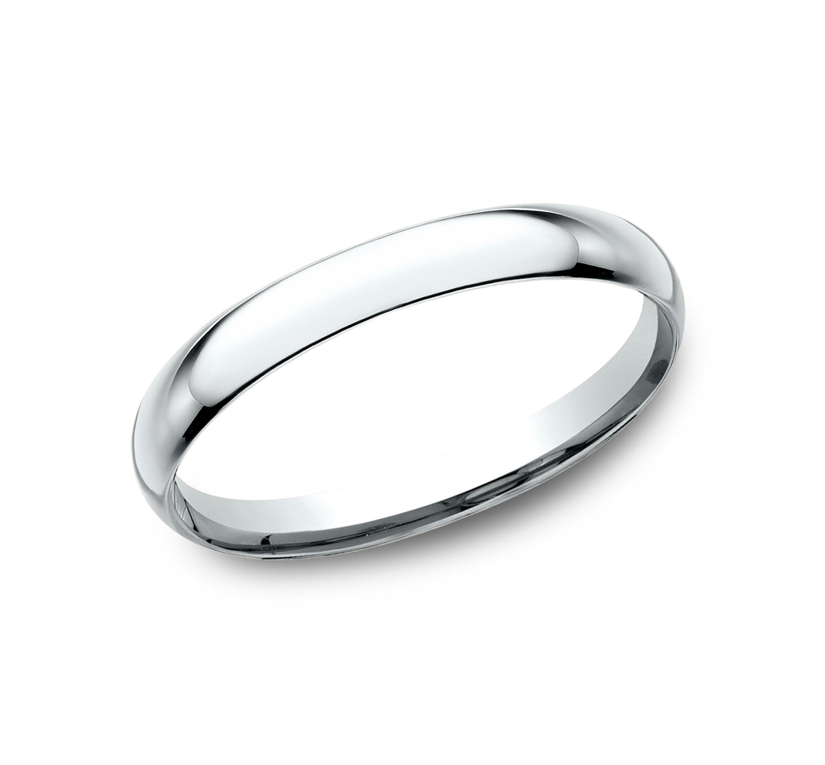 Regular Dome Comfort Fit 2mm 14K White Benchmark men's wedding band