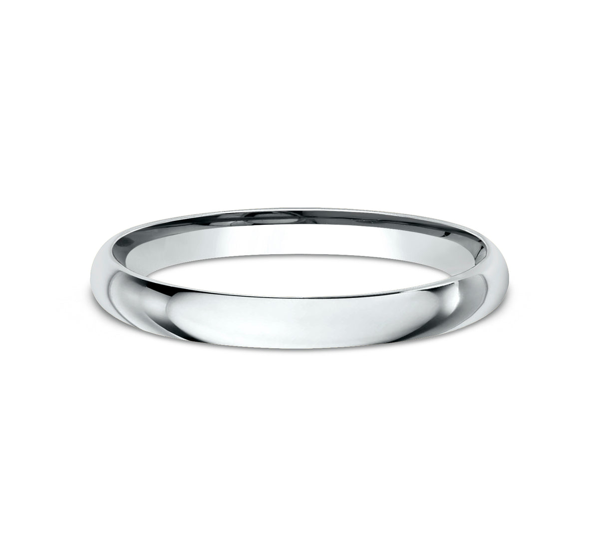 Regular Dome Comfort Fit 2mm 14K White Benchmark men's wedding band