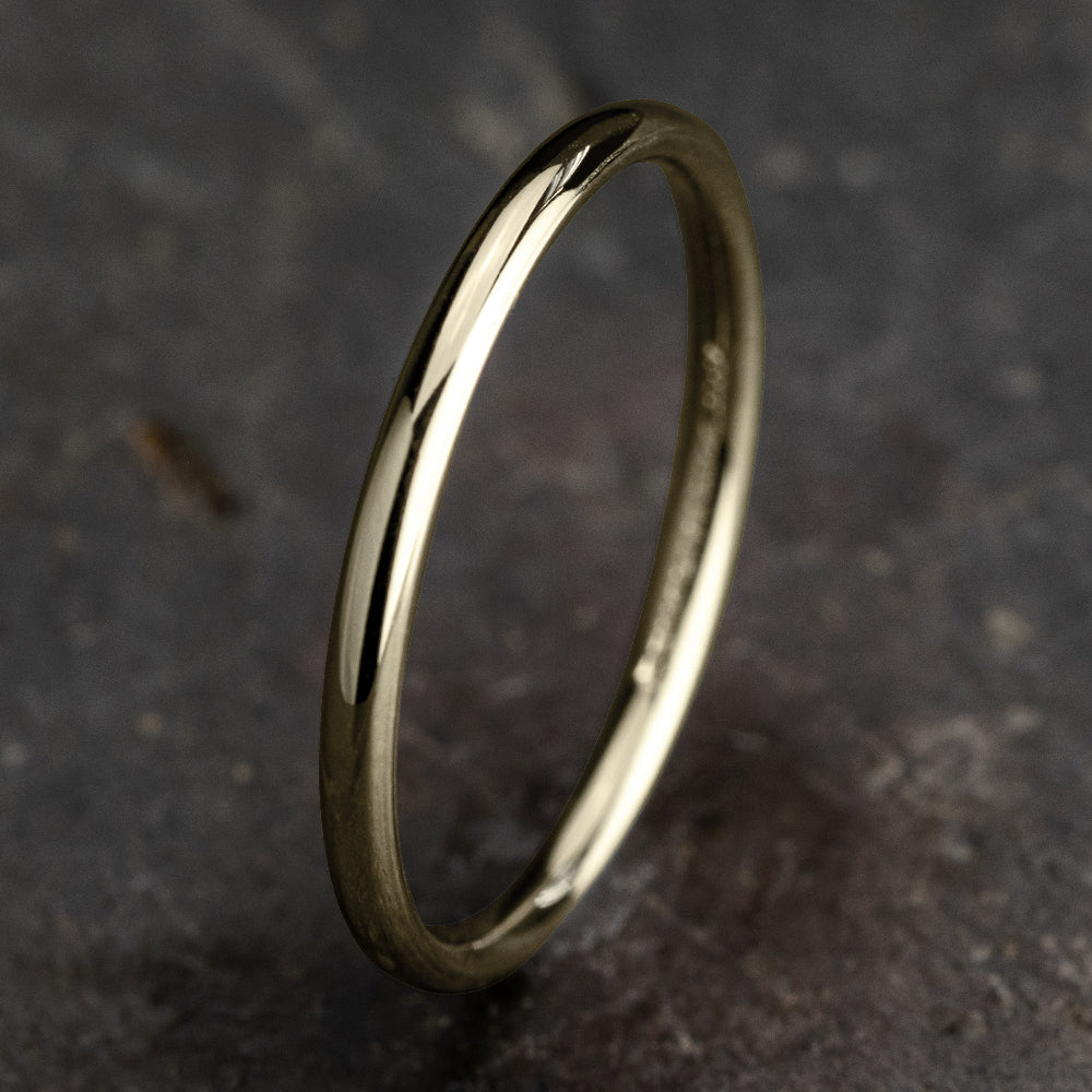 Regular Dome Comfort Fit 2mm 14K Yellow Benchmark men's wedding band