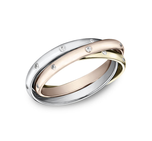 THE DIANA 2mm 14K White/Yellow/Rose Benchmark men's wedding band