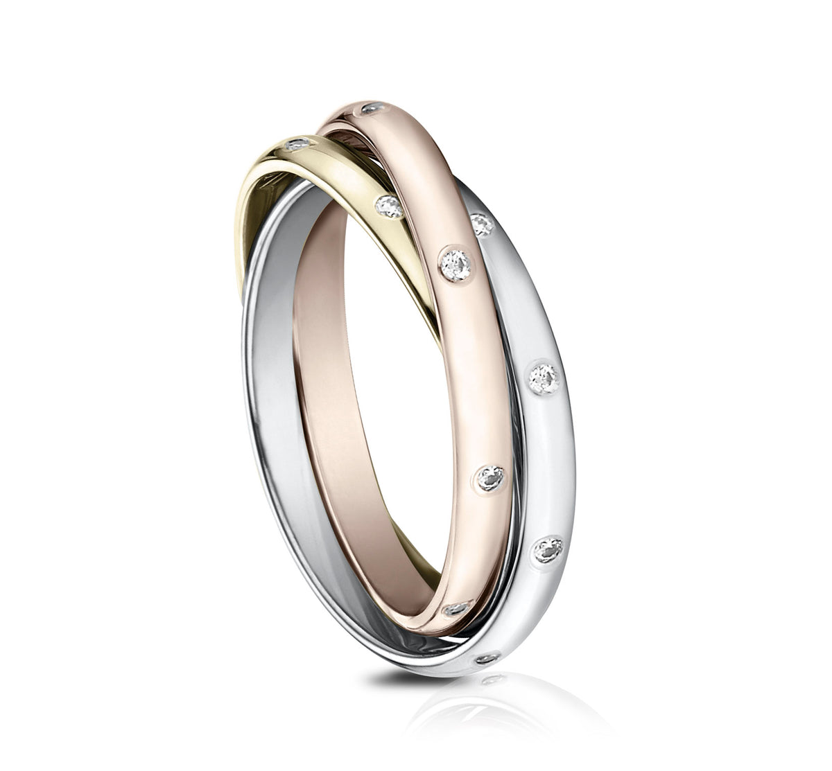 THE DIANA 2mm 14K White/Yellow/Rose Benchmark men's wedding band