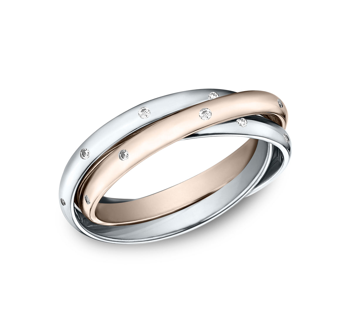 THE CROWN 2mm 14K White/Rose Benchmark men's wedding band