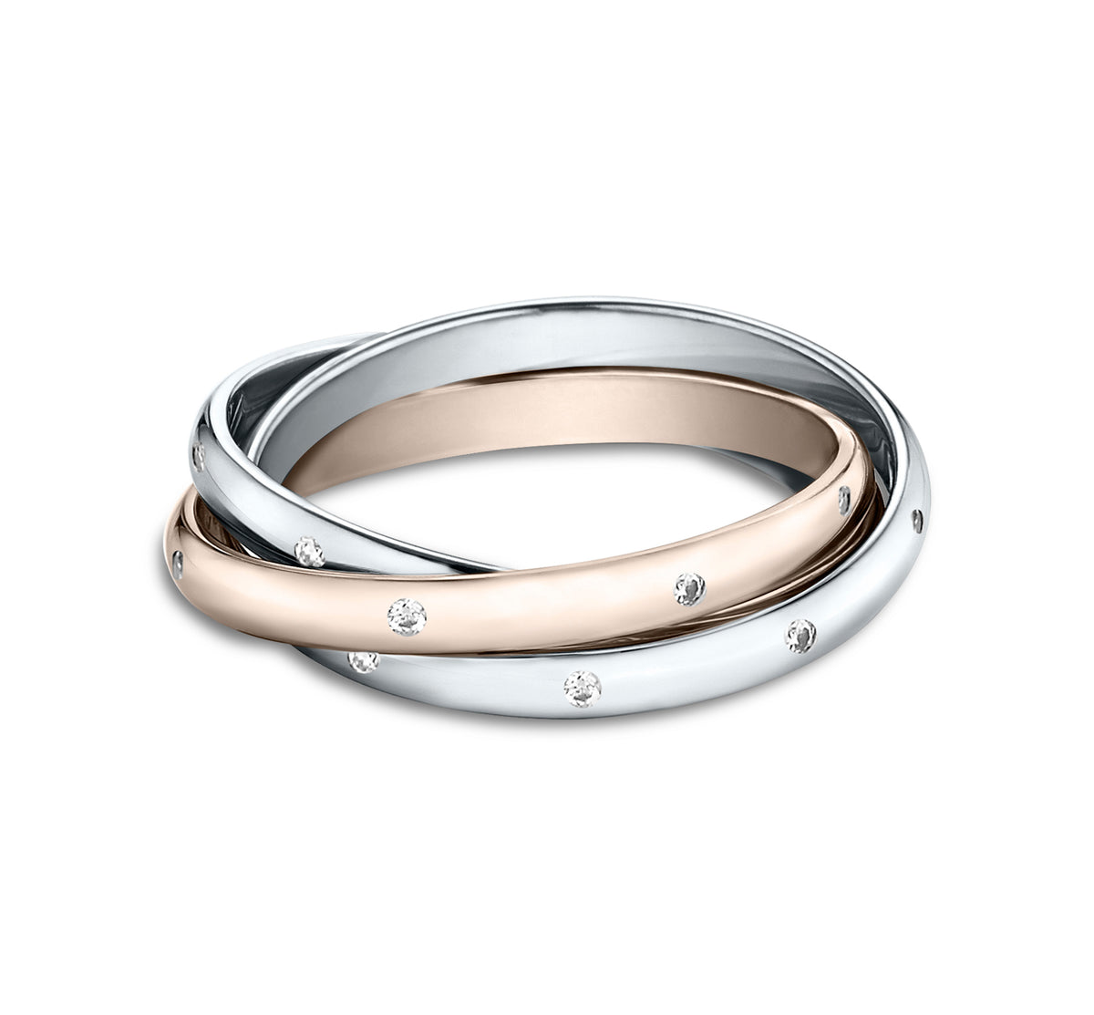THE CROWN 2mm 14K White/Rose Benchmark men's wedding band