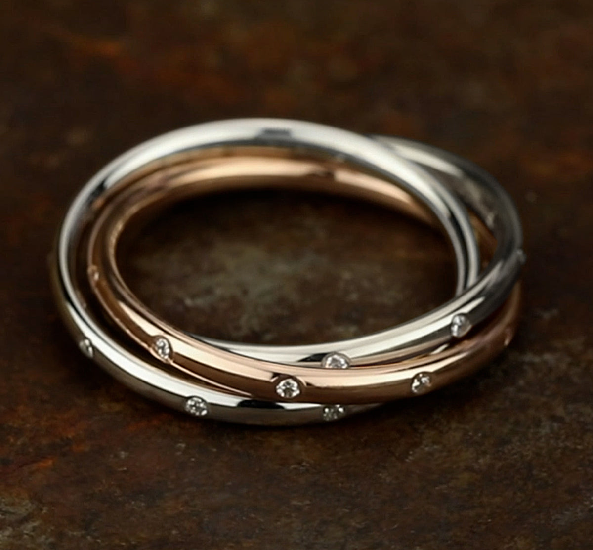 THE CROWN 2mm 14K White/Rose Benchmark men's wedding band