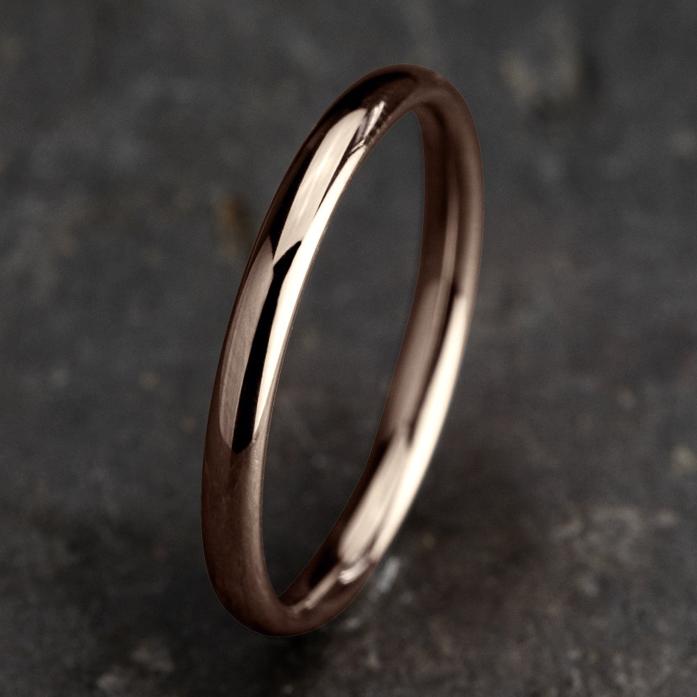 Regular Dome Comfort Fit 2.5mm 14K Rose Benchmark men's wedding band