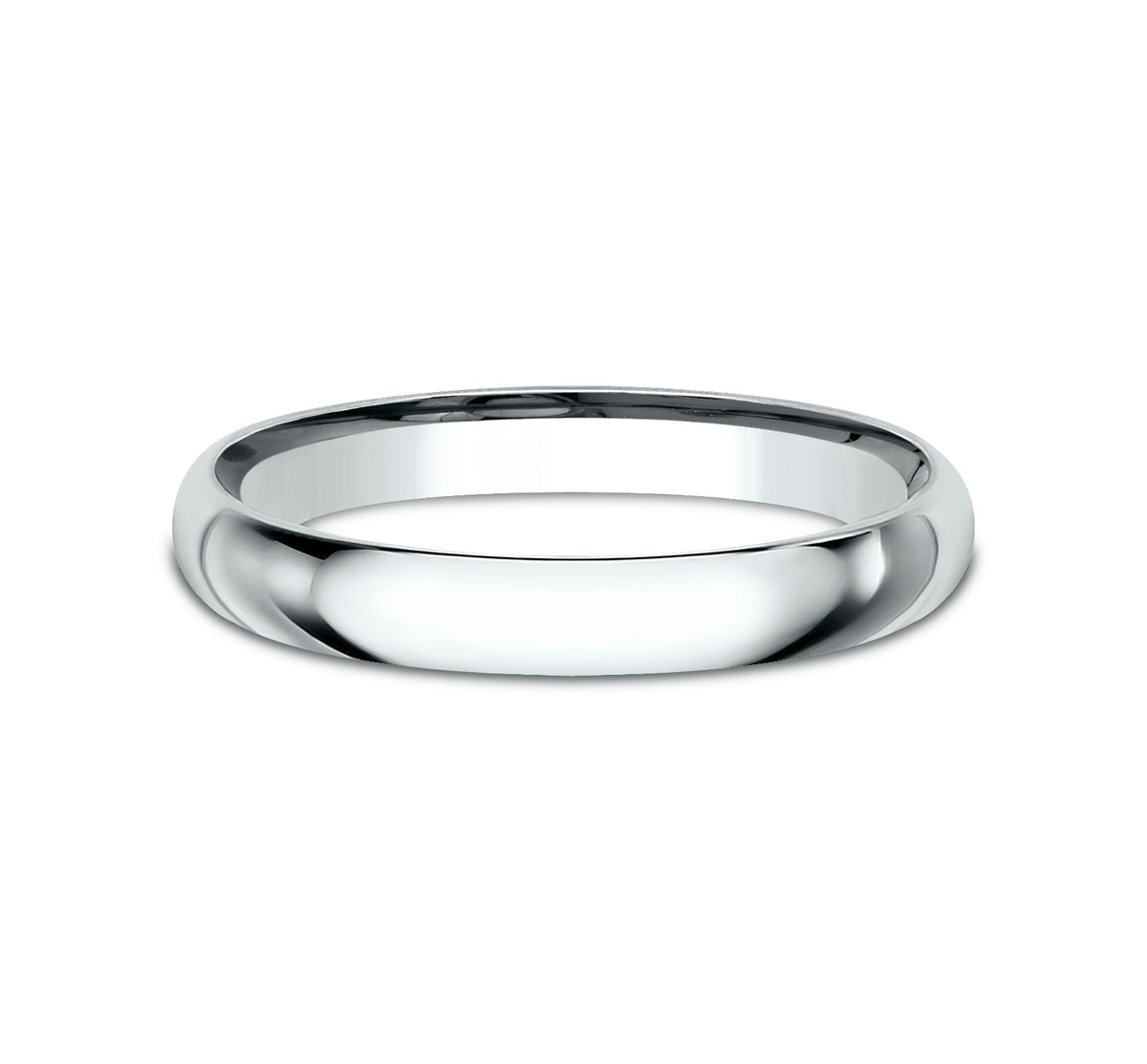Regular Dome Comfort Fit 2.5mm 14K White Benchmark men's wedding band