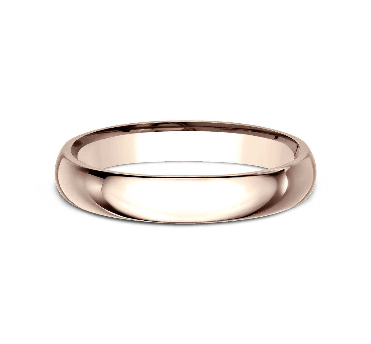 Regular Dome Comfort Fit 3mm 14K Rose Benchmark men's wedding band