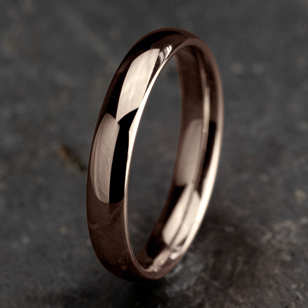 Regular Dome Comfort Fit 4mm 14K Rose Benchmark men's wedding band