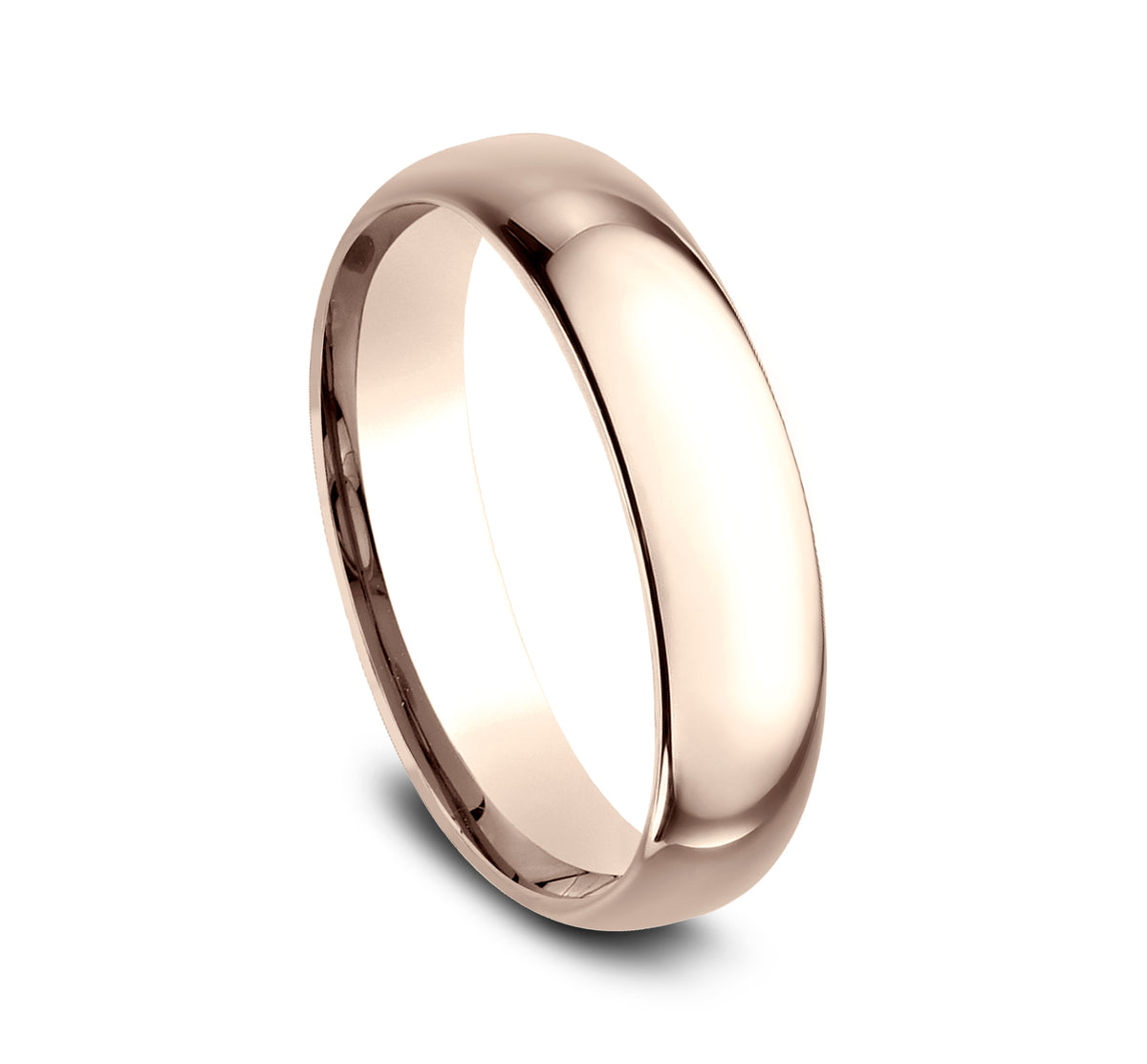 Regular Dome Comfort Fit 5mm 14K Rose Benchmark men's wedding band