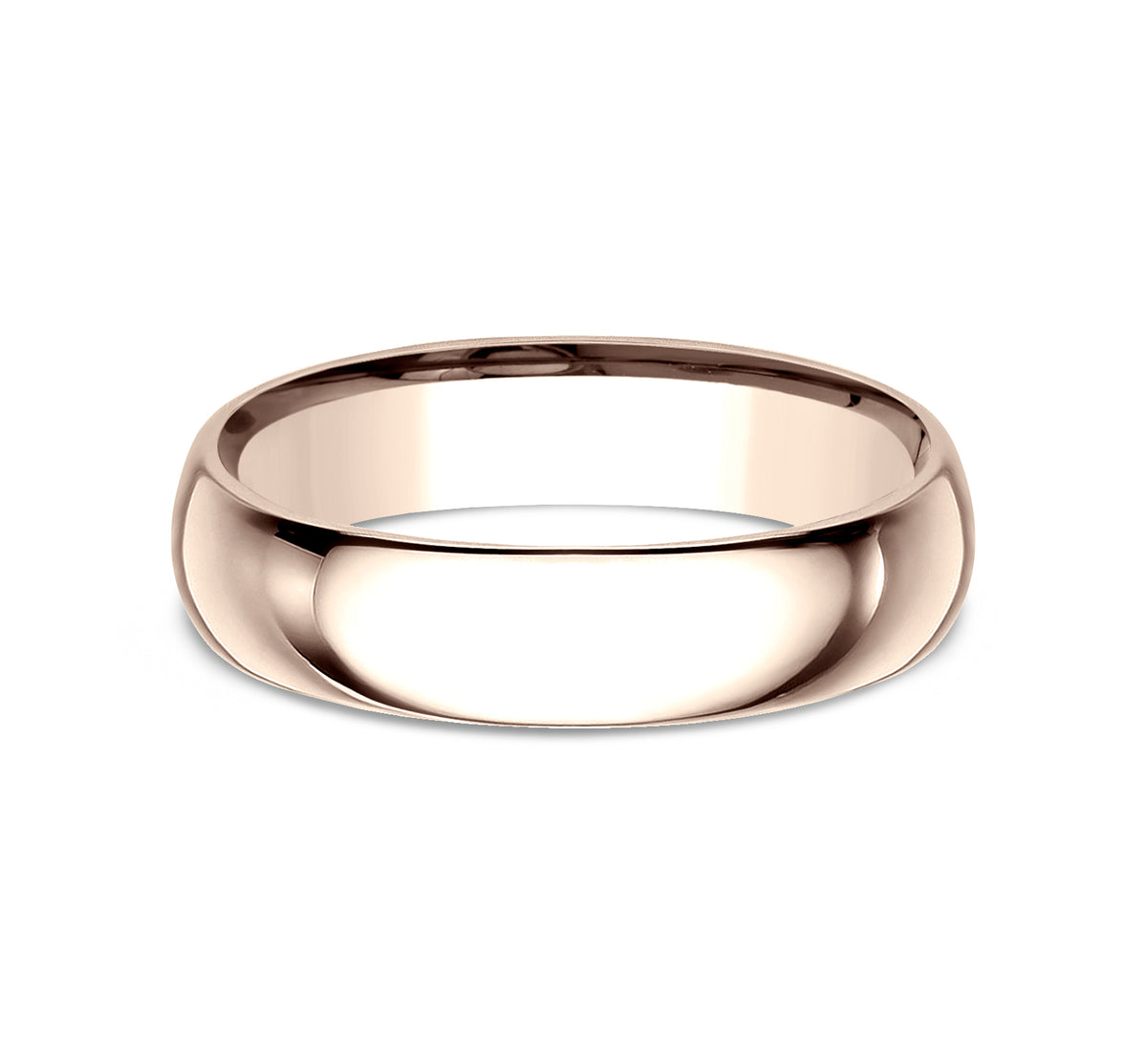 Regular Dome Comfort Fit 5mm 14K Rose Benchmark men's wedding band