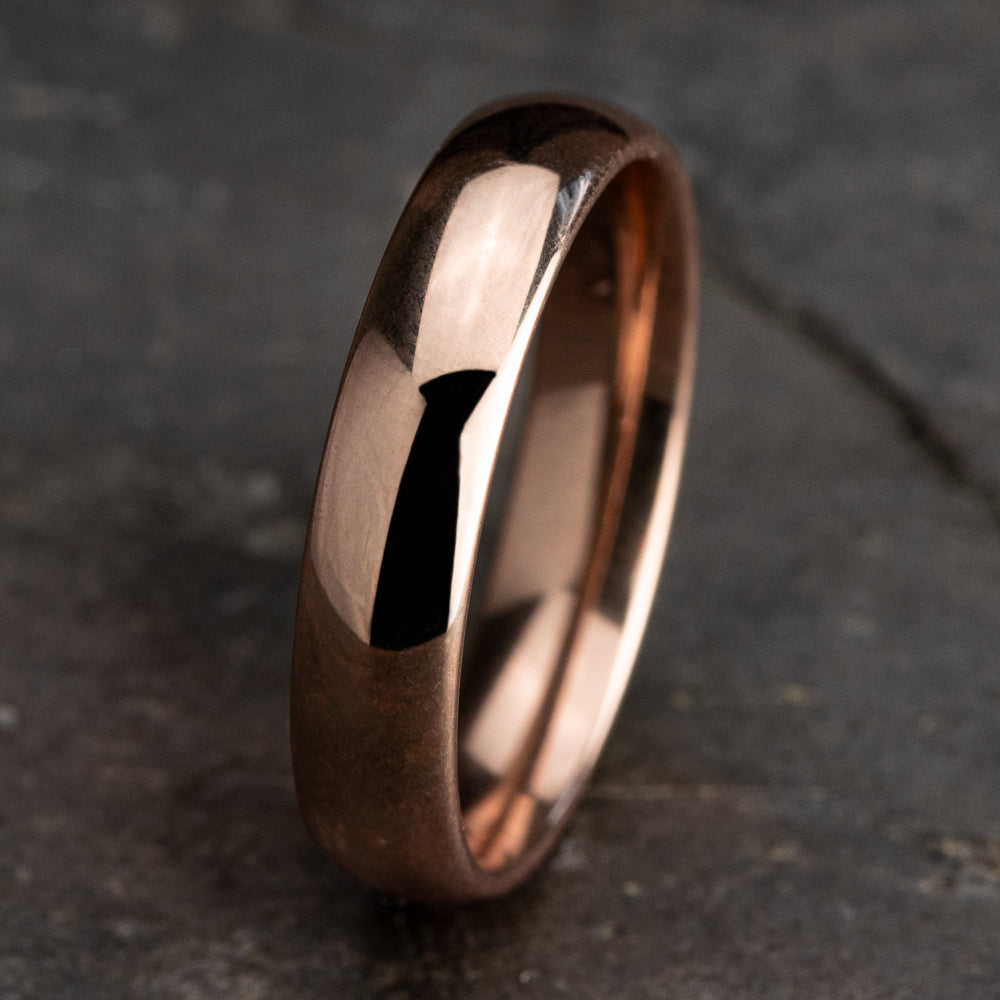 Regular Dome Comfort Fit 5mm 14K Rose Benchmark men's wedding band