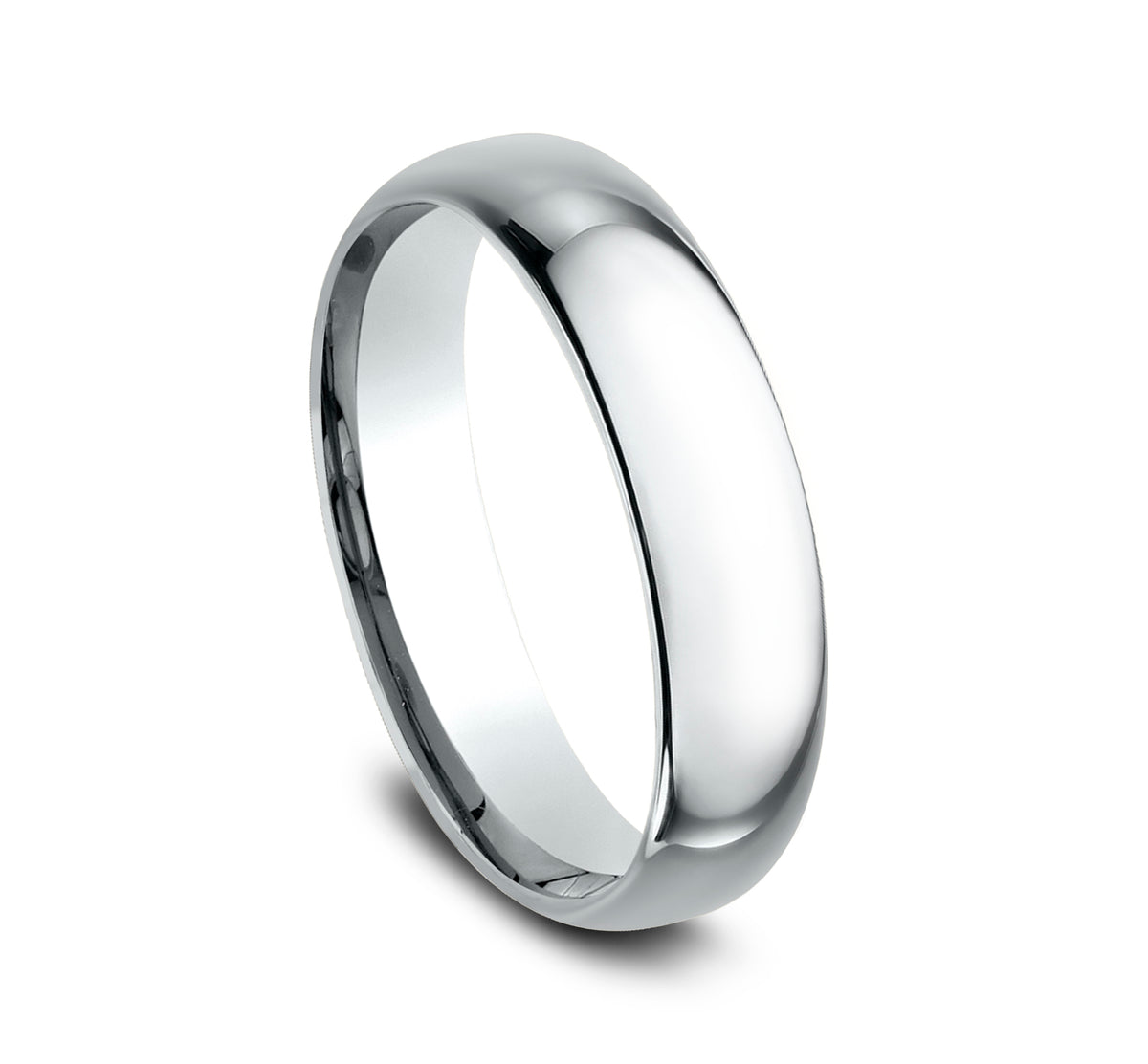 Regular Dome Comfort Fit 5mm 14K White Benchmark men's wedding band