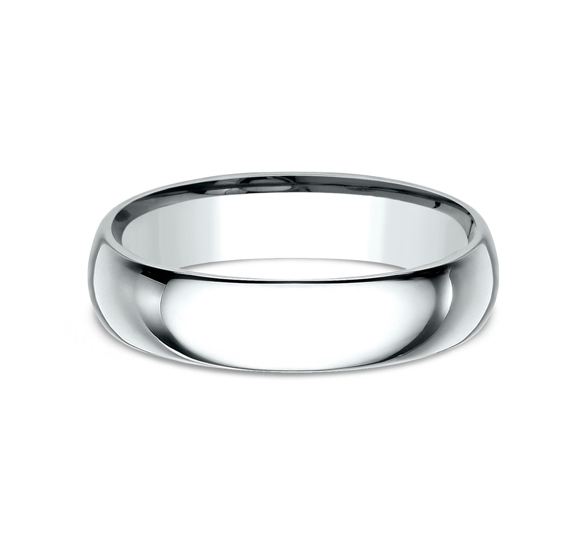 Regular Dome Comfort Fit 5mm 14K White Benchmark men's wedding band