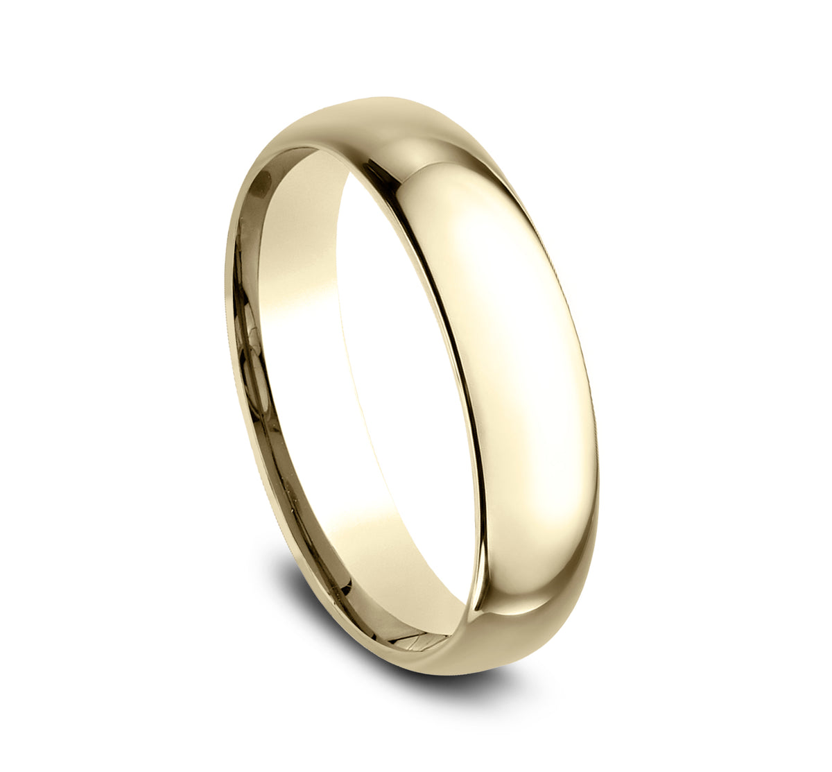 Regular Dome Comfort Fit 5mm 14K Yellow Benchmark men's wedding band