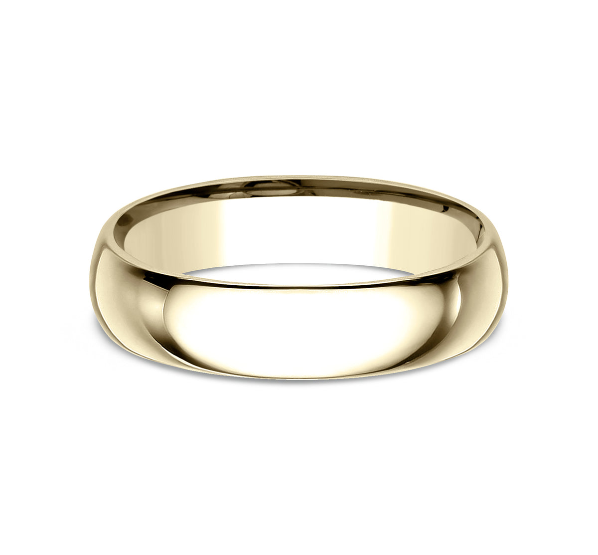Regular Dome Comfort Fit 5mm 14K Yellow Benchmark men's wedding band