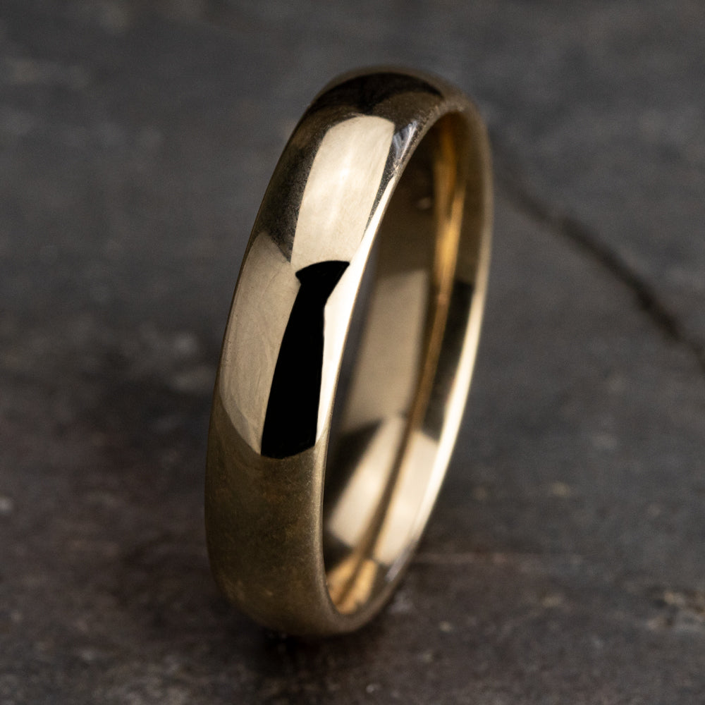 Regular Dome Comfort Fit 5mm 14K Yellow Benchmark men's wedding band
