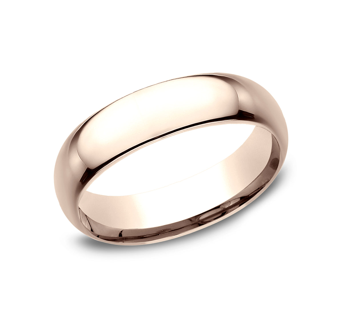 Regular Dome Comfort Fit 6mm 14K Rose Benchmark men's wedding band