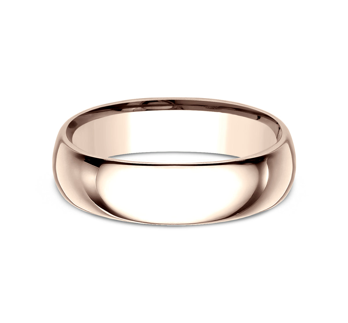 Regular Dome Comfort Fit 6mm 14K Rose Benchmark men's wedding band