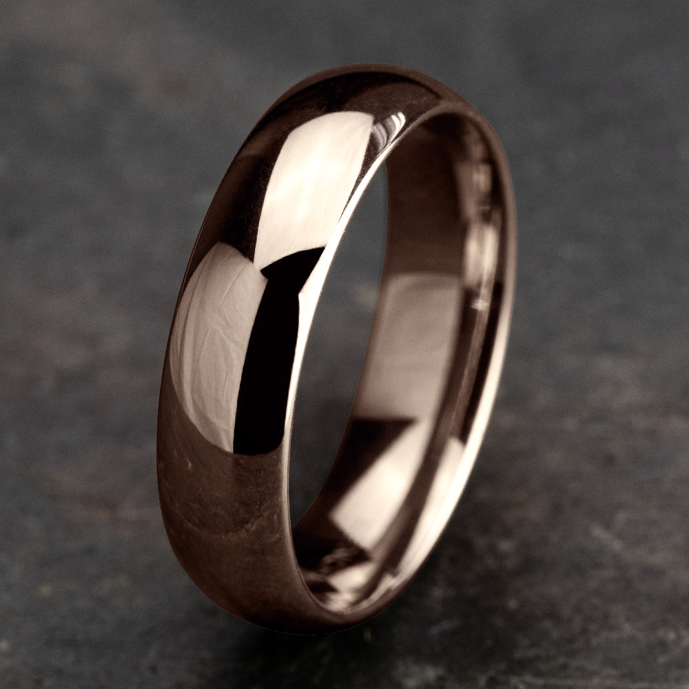 Regular Dome Comfort Fit 6mm 14K Rose Benchmark men's wedding band