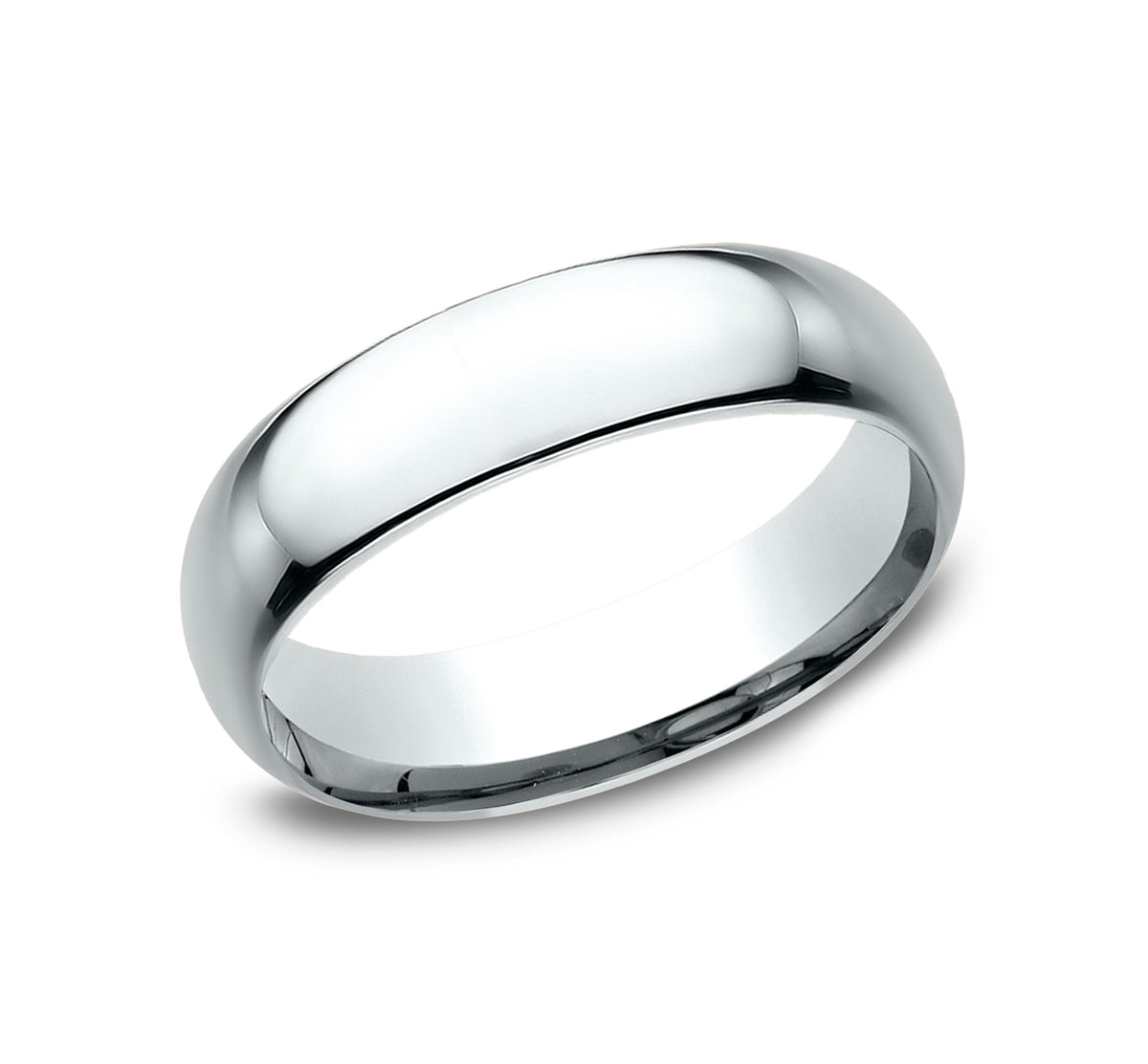 Regular Dome Comfort Fit 6mm 14K White Benchmark men's wedding band