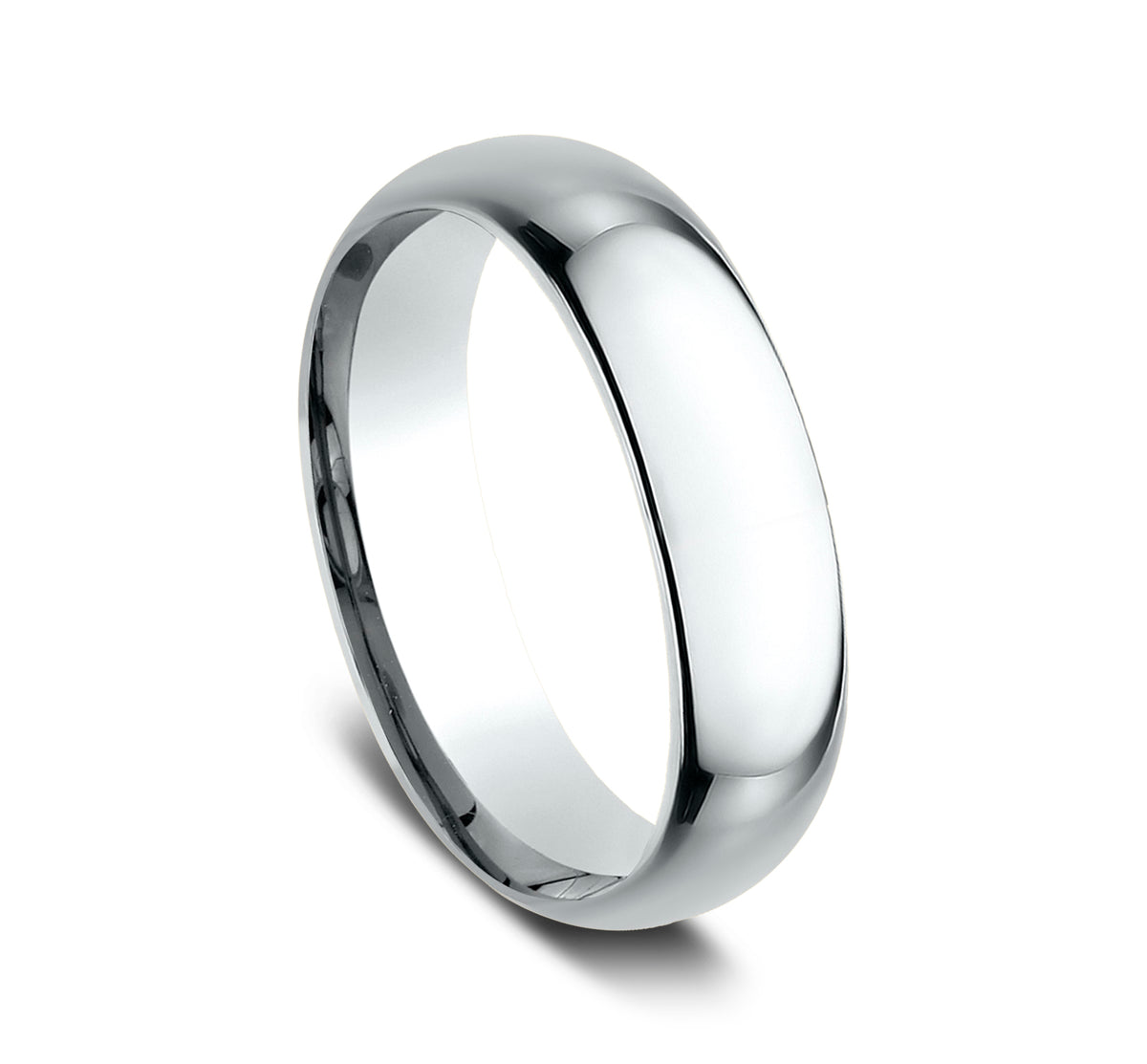 Regular Dome Comfort Fit 6mm 14K White Benchmark men's wedding band
