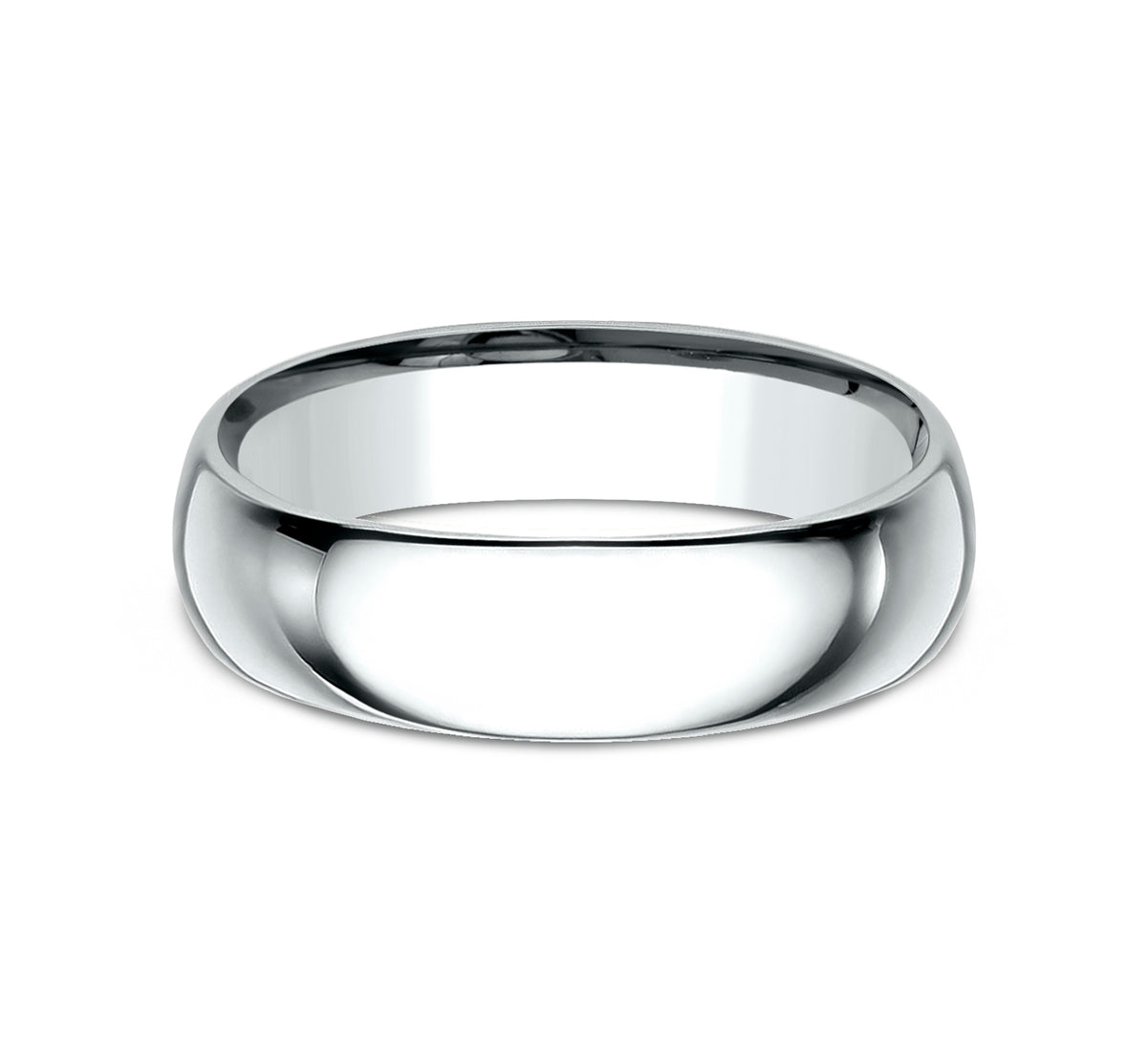 Regular Dome Comfort Fit 6mm 14K White Benchmark men's wedding band