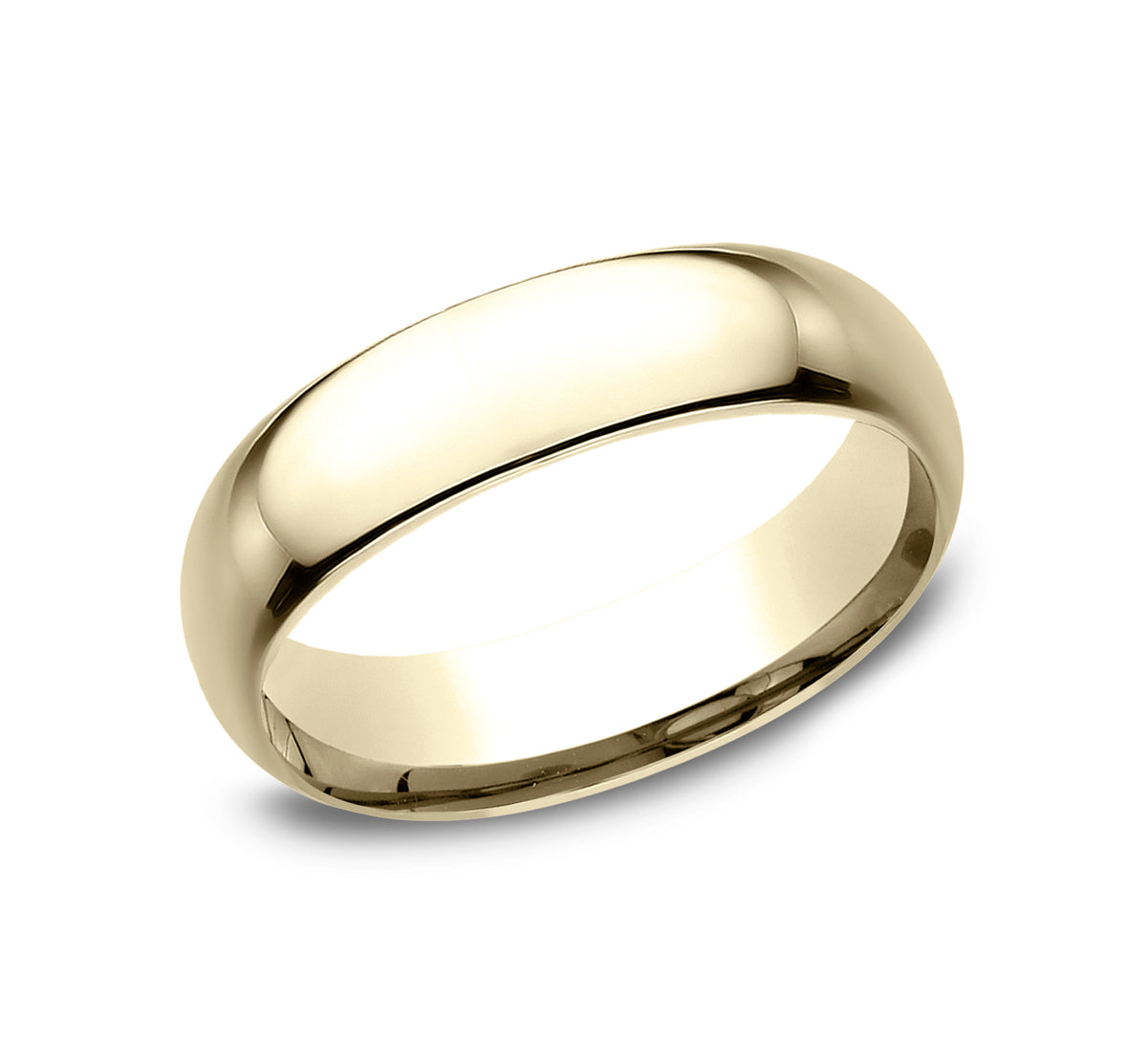 Regular Dome Comfort Fit 6mm 14K Yellow Benchmark men's wedding band