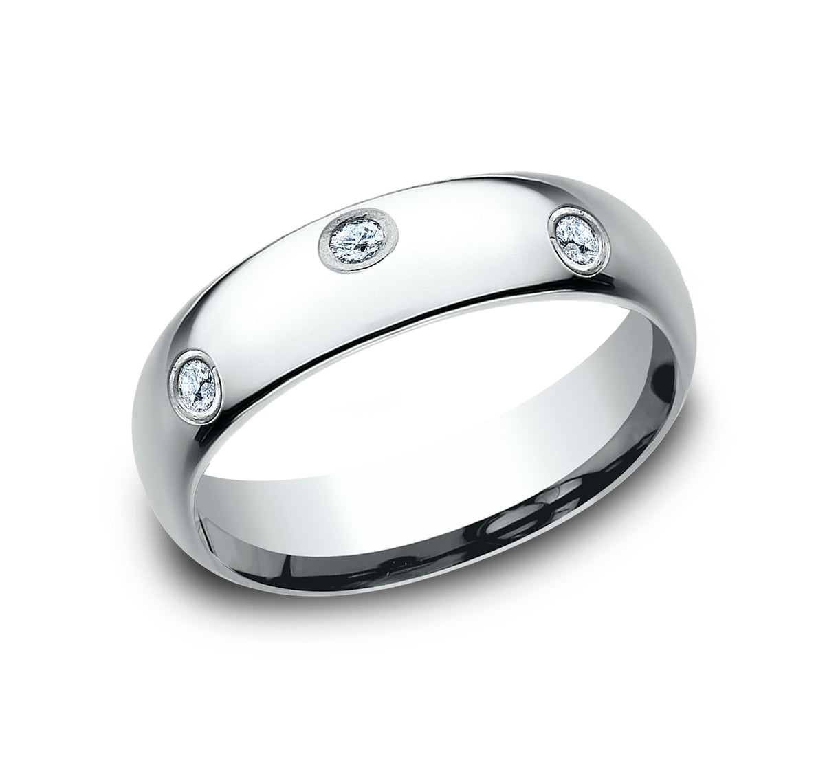 THE NOVA 3mm 14K White Benchmark men's wedding band
