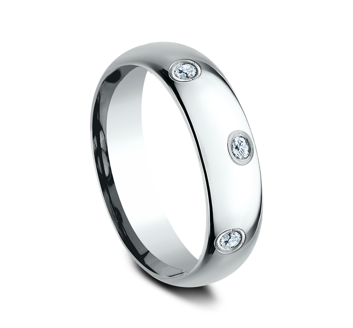 THE NOVA 3mm 14K White Benchmark men's wedding band