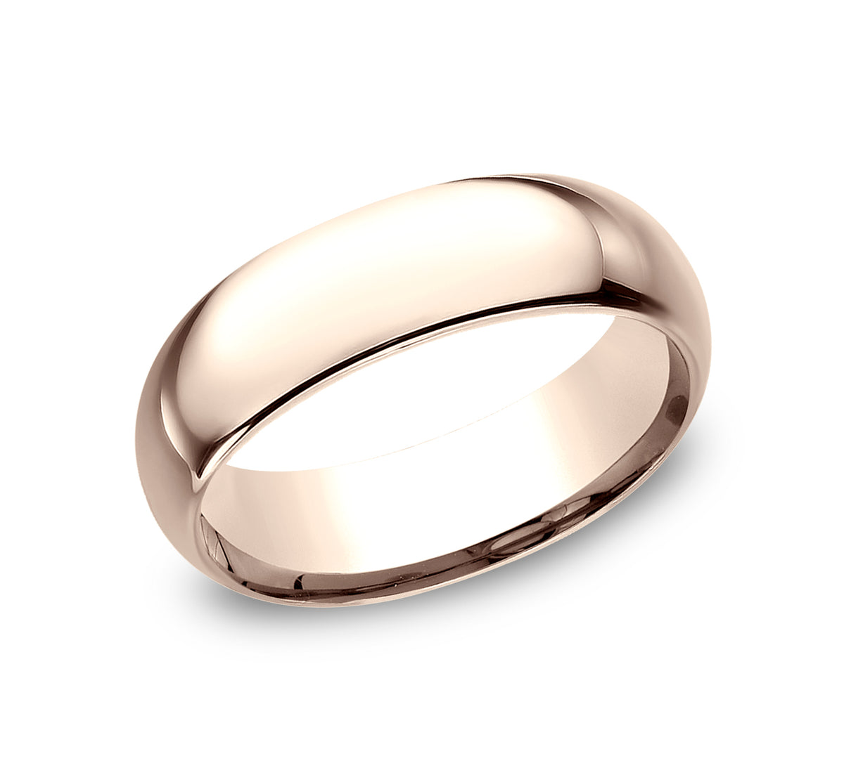 Regular Dome Comfort Fit 7mm 14K Rose Benchmark men's wedding band